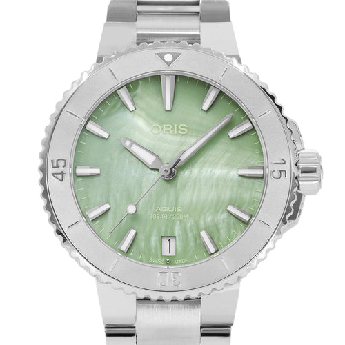 Oris 01 733 7770 4157-07 8 18 05P Aquis Green Dial Auto