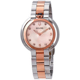 98P174-Bulova Ladies 98P174 Rubaiyat Diamond Rose Gold Dial Watch