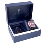 R8871638002-Maserati Men's R8871638002 Legend Red Dial Chrono Watch