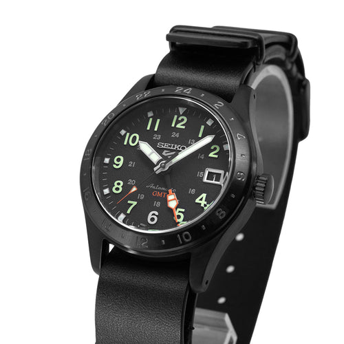 Men's SSK025K1 Automatic GMT Watch Black Coating